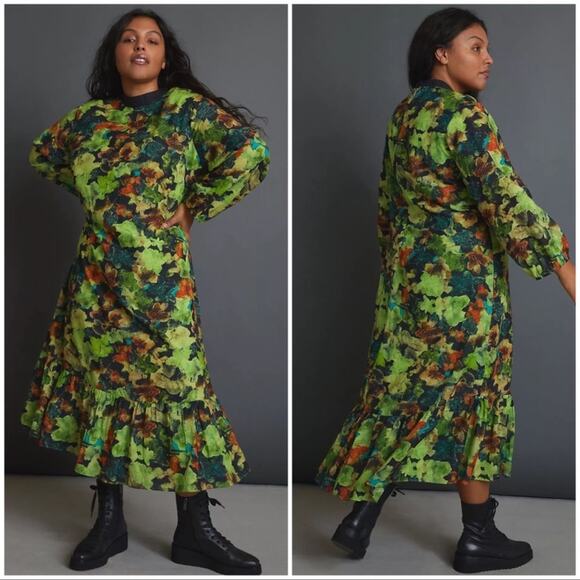 SAMANT CHAUHAN for ANTHROPOLOGIE Raquela Floral Maxi‎ Dress Size Large